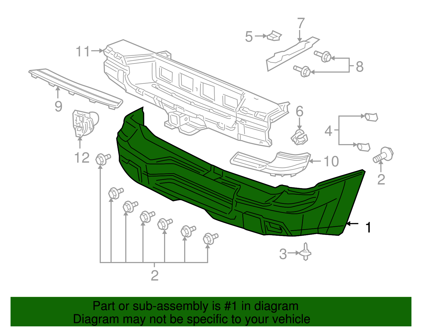 Rear Bumper Cover - GM (88937016)