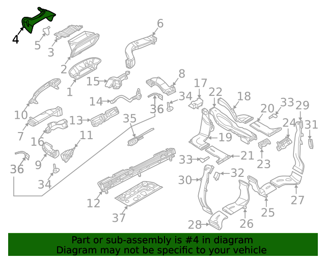 20192020 Audi Water Drain Panel 4K1819979B9B9 Wholesale Audi Parts