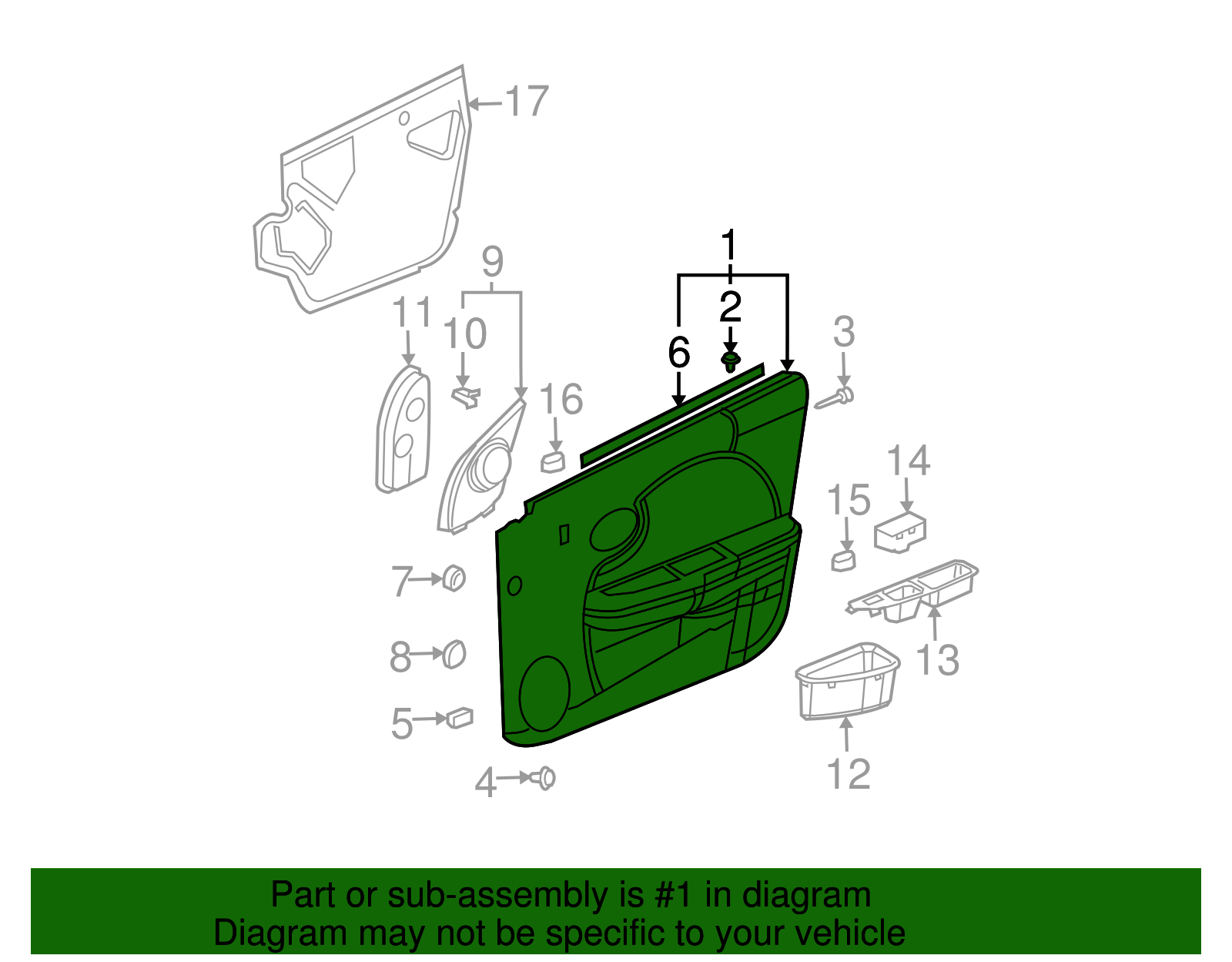 Trim Assembly, Front S/D                        *Neutral - GM (10368554)