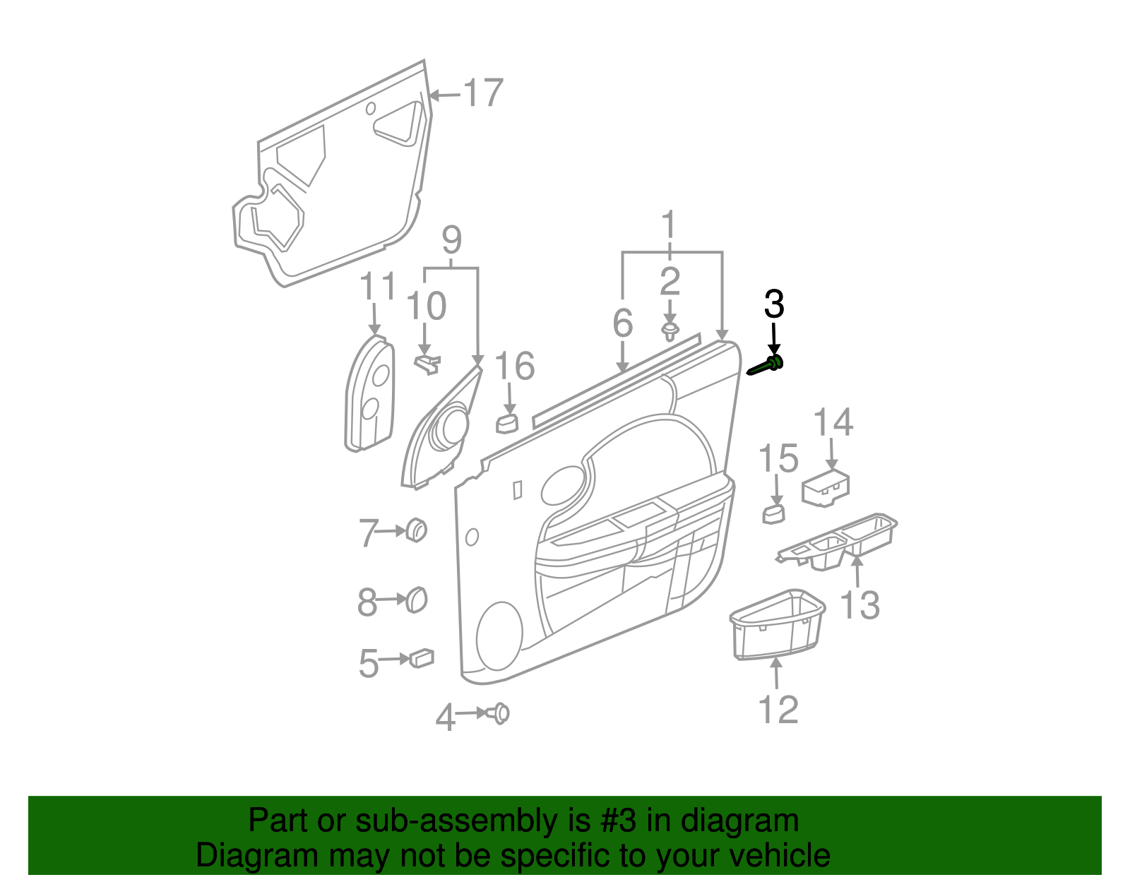 Door Interior Trim Panel Retainer - GM (11518822)