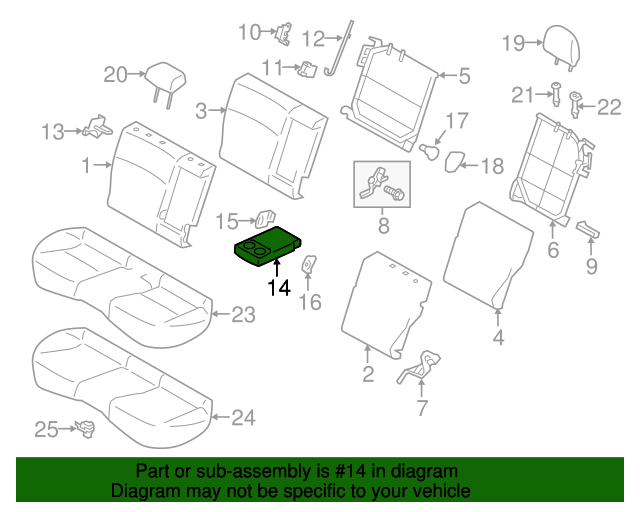 64380FJ102WJ Armrest 20122016 Subaru Impreza World OEM Parts Subaru
