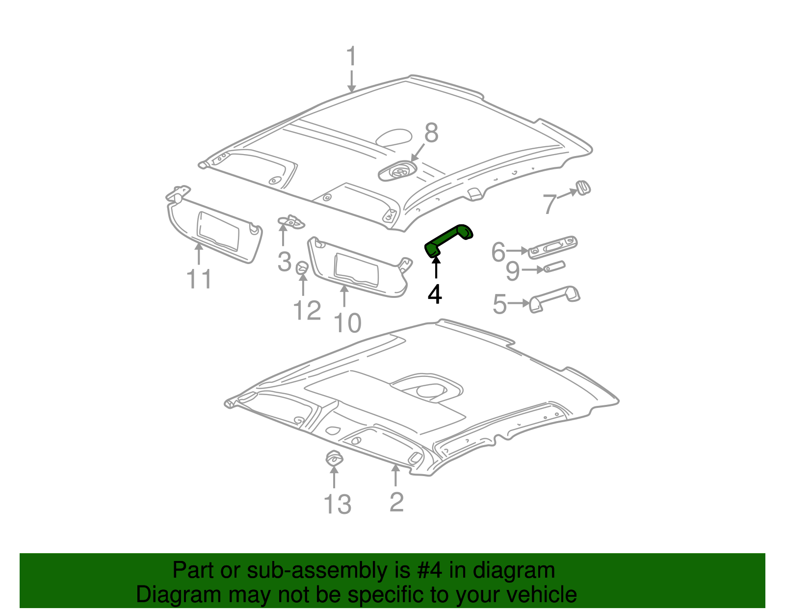 Strap, R/Rl Rear Asst *Opel Gray - GM (90440502)