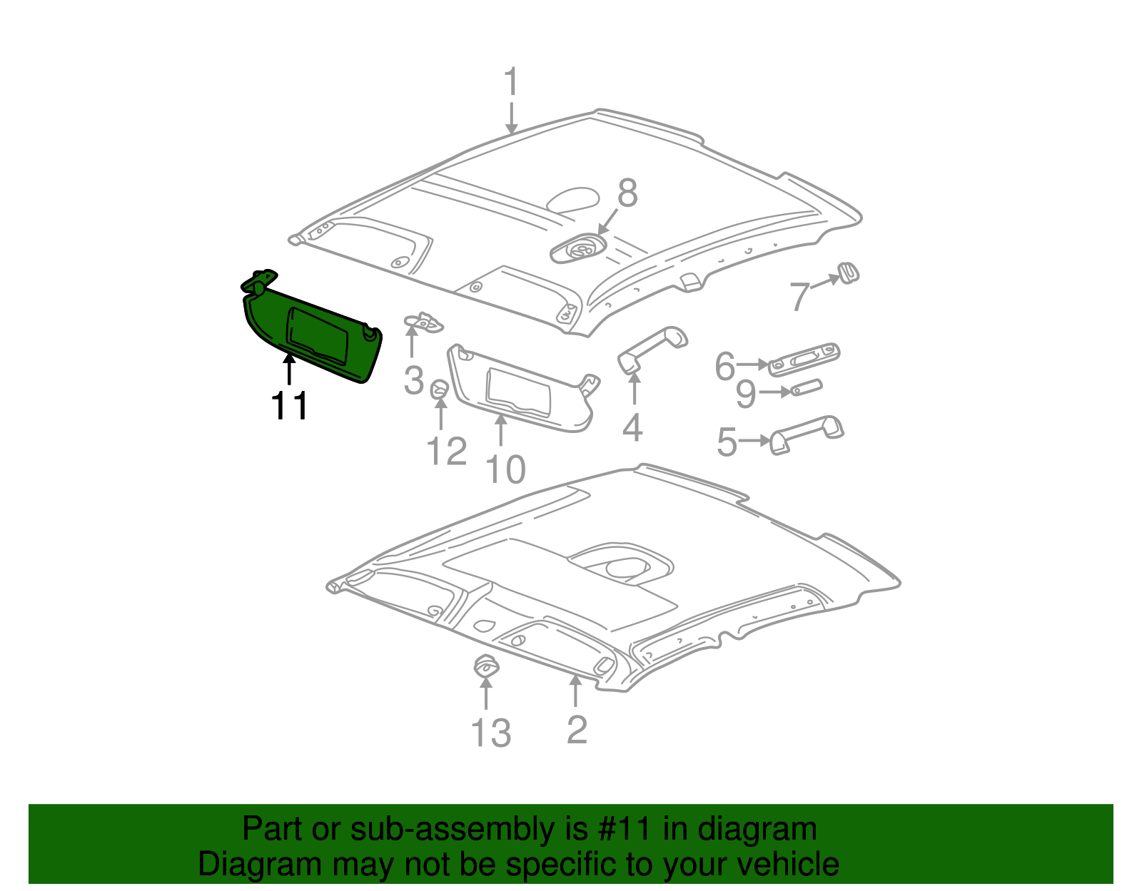 Sunshade Assembly *Left Oak - GM (90440491)