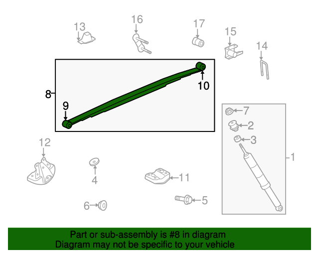 20072011 Toyota Tundra Leaf Spring Assembly 482200C160 Toyota Parts