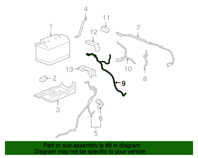 25875320 Starter Solenoid Cable 20072009 GM GMPartsNow