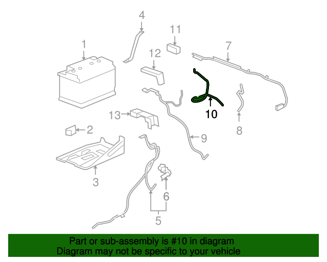 20062009 GM Alternator Battery Jumper Cable 20771932