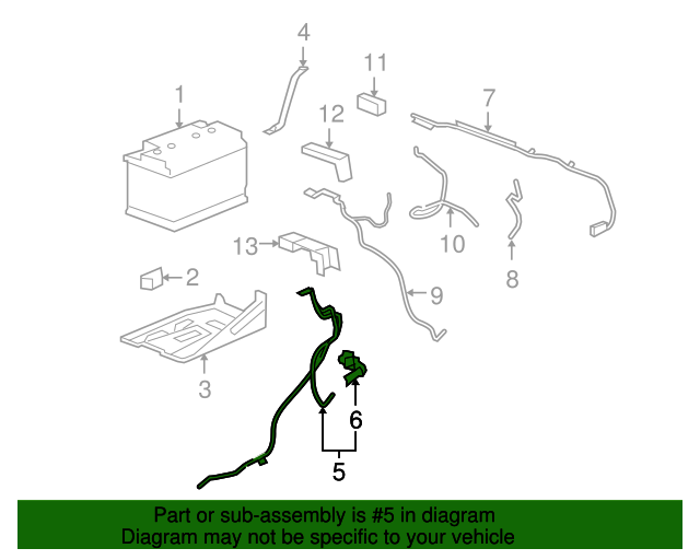 20062014 GM Negative Battery Cable 22846471 GM Parts Center
