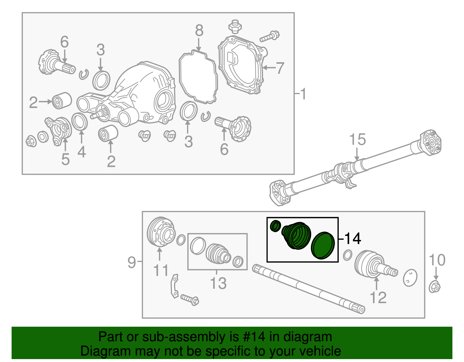 Rear Wheel Half-Shaft Constant Velocity (CV) Boot Kit with Clamps, Ring, and Washer - Cadillac (84150161)