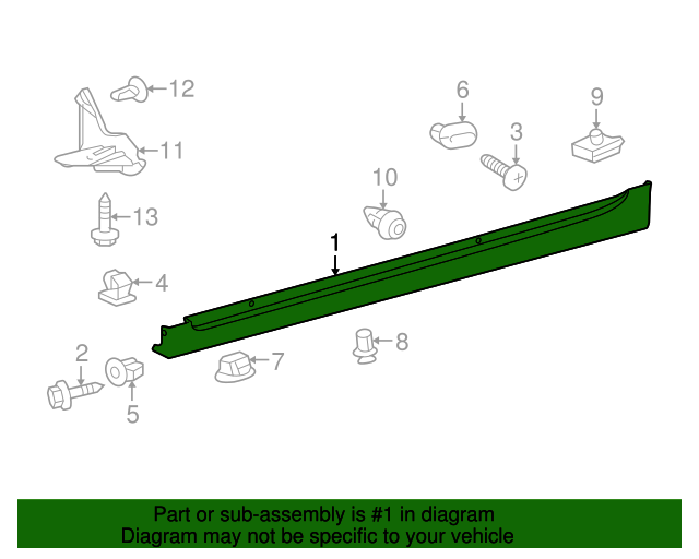 7585147902 Rocker Molding 20102015 Toyota OEM Parts To You