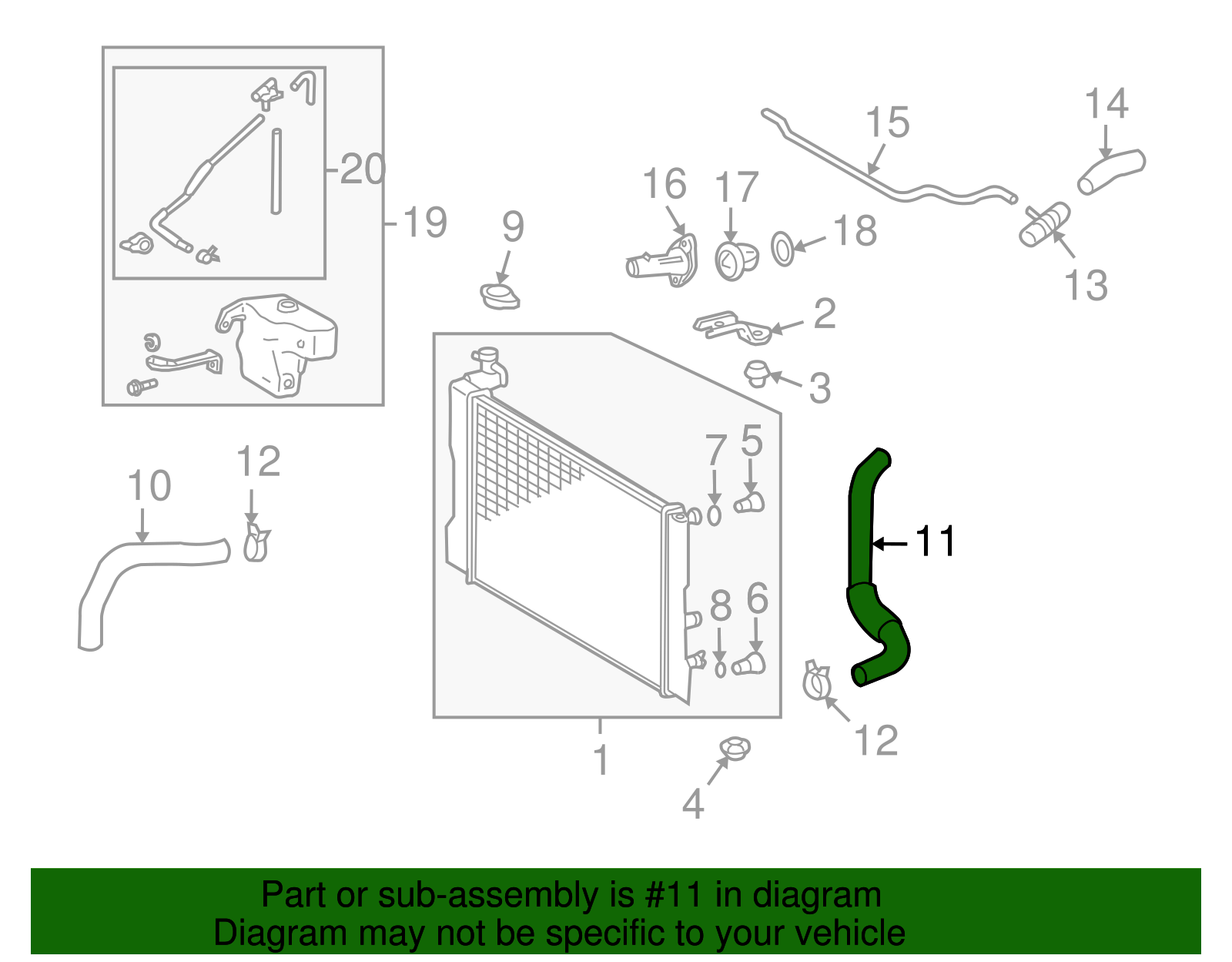 Lower Hose - Toyota (16573-0H020)