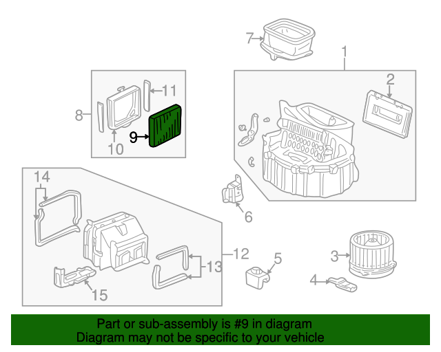 79831S04003 Element, Filter 20002006 Honda Insight Genuine Honda Parts