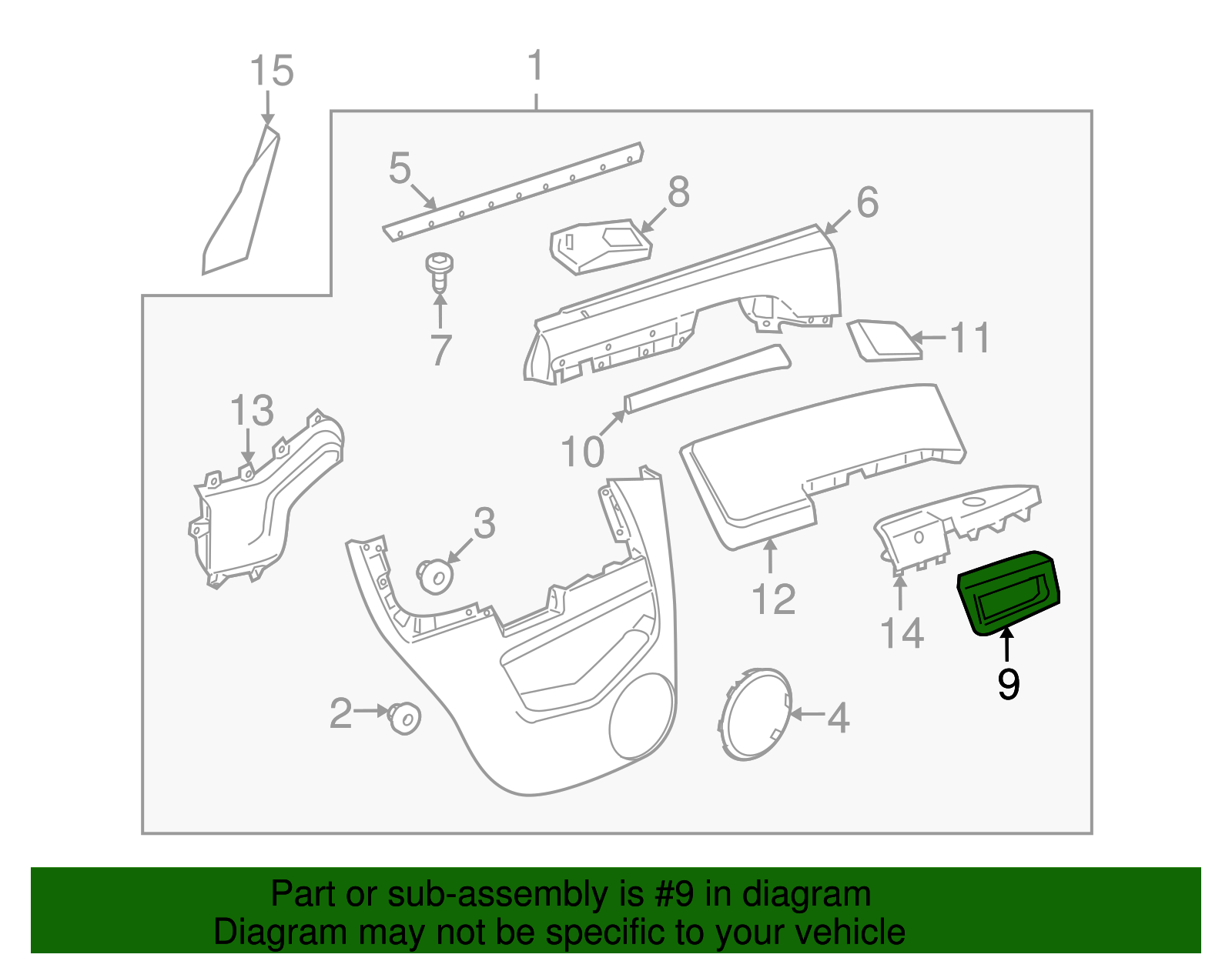 Passenger Side Rear Door Pull Handle - GM (96817106)