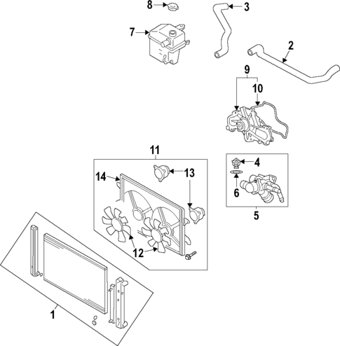 Cooling System for 2009 Mazda CX-9 TascaParts