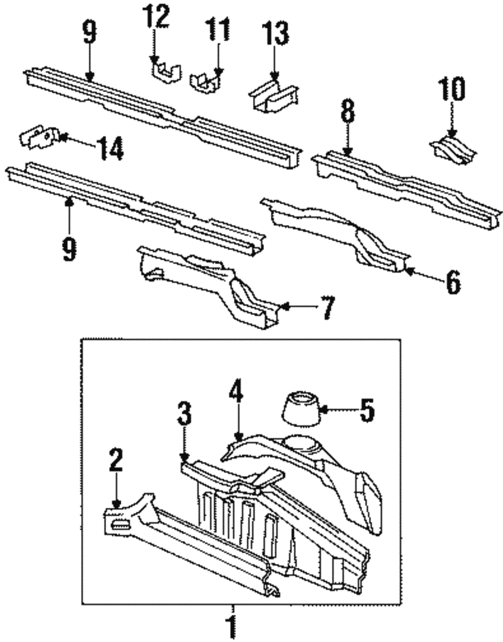 Rail Assembly-Eng Compt Front Lower Side Right-hand Otr - GM (12396115)