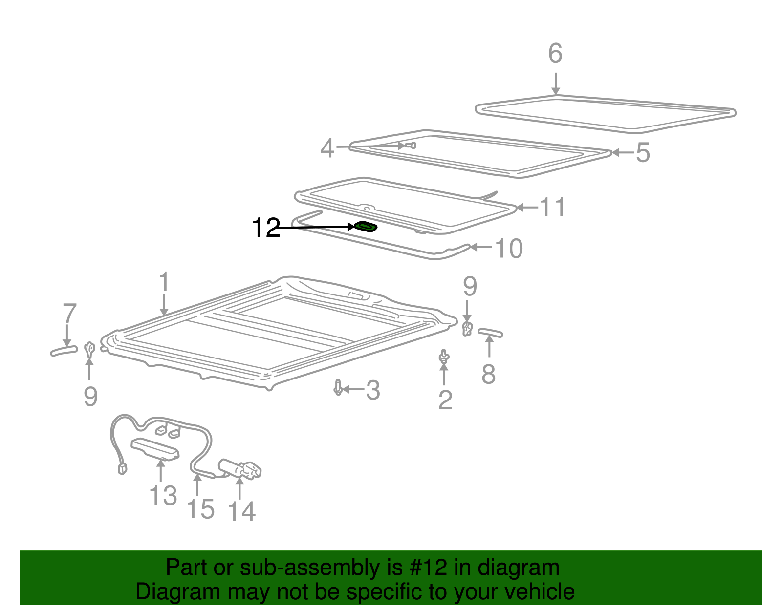 Handle, Sun Roof S/S *Neutral - GM (12482370)