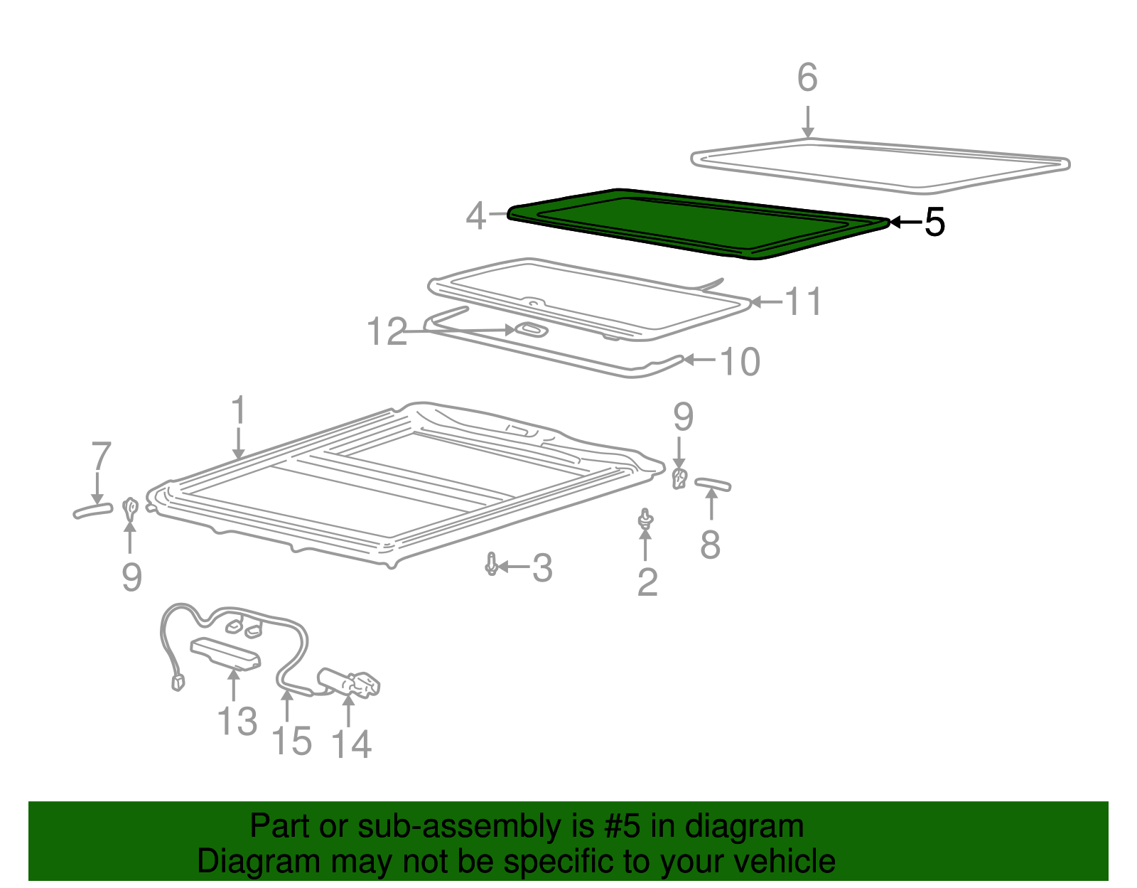 Sunroof Glass - GM (12374535)