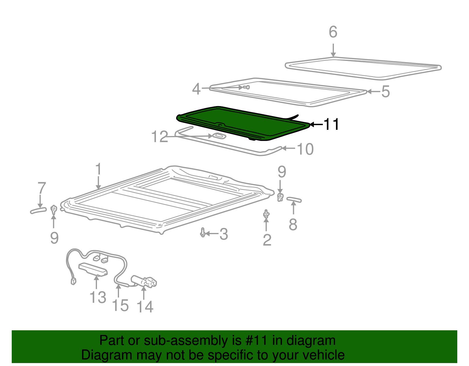 Light Neutral Sunroof Sunshade - GM (88890671)