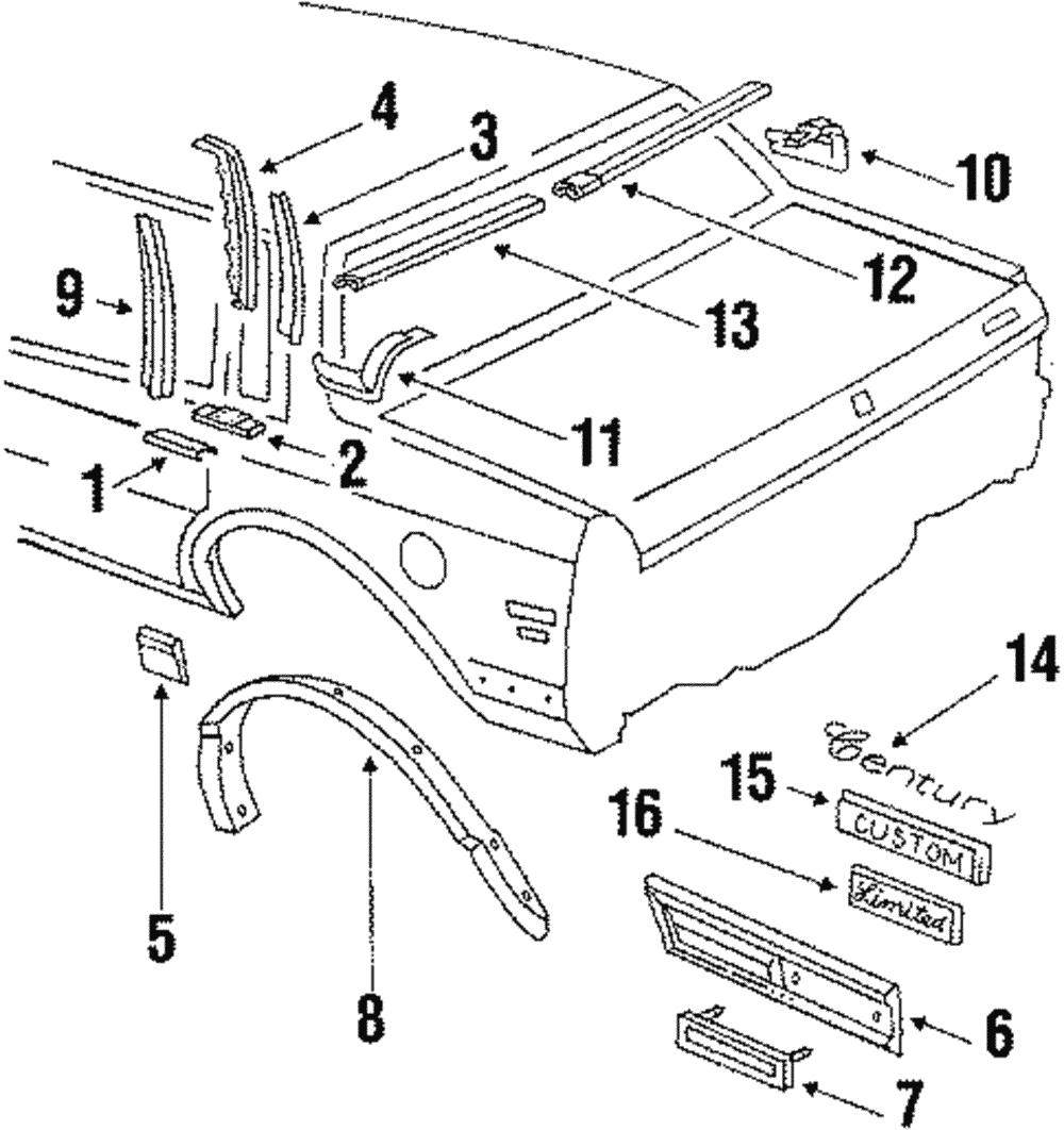 Pillar Molding - GM (20433490)