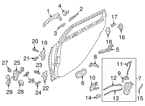 81491-3S000 Genuine Hyundai Door Lock Cable Assembly, Rear