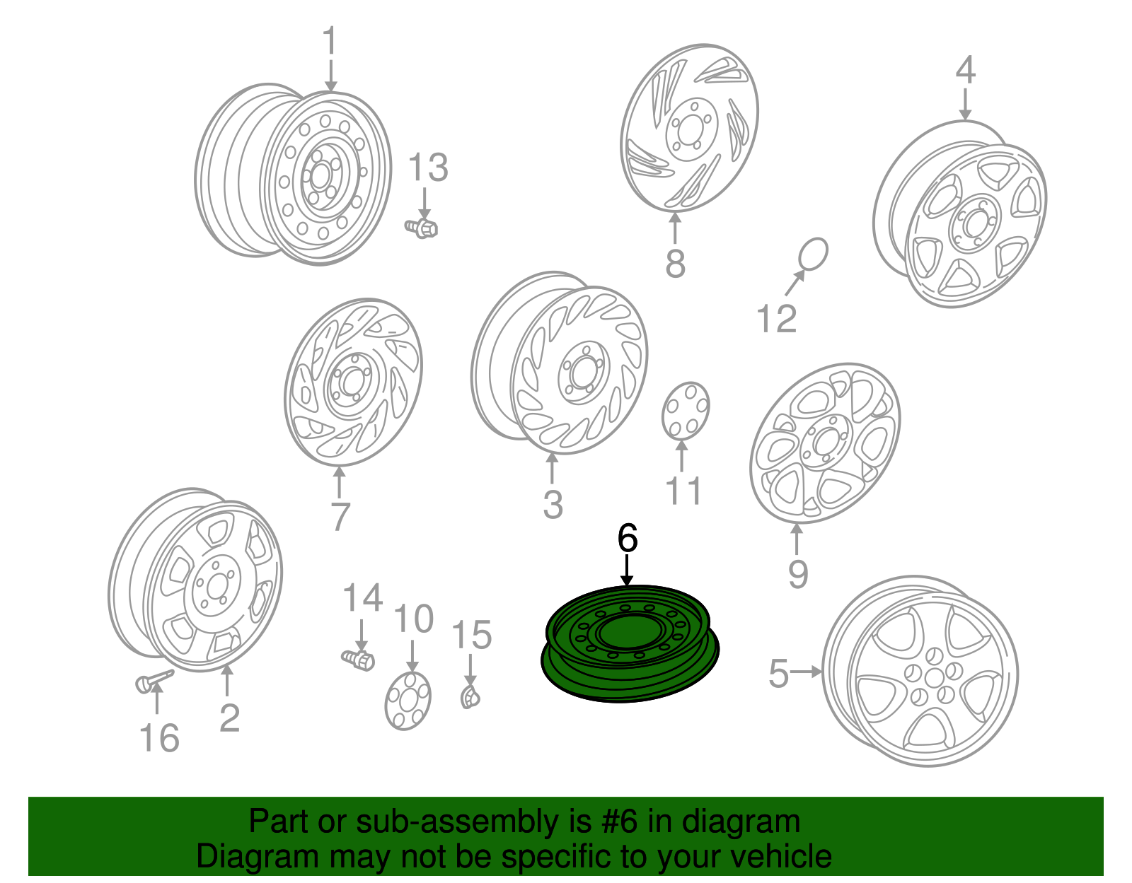 Wheel Assembly, 16X4 Compact Spa - GM (09595201)