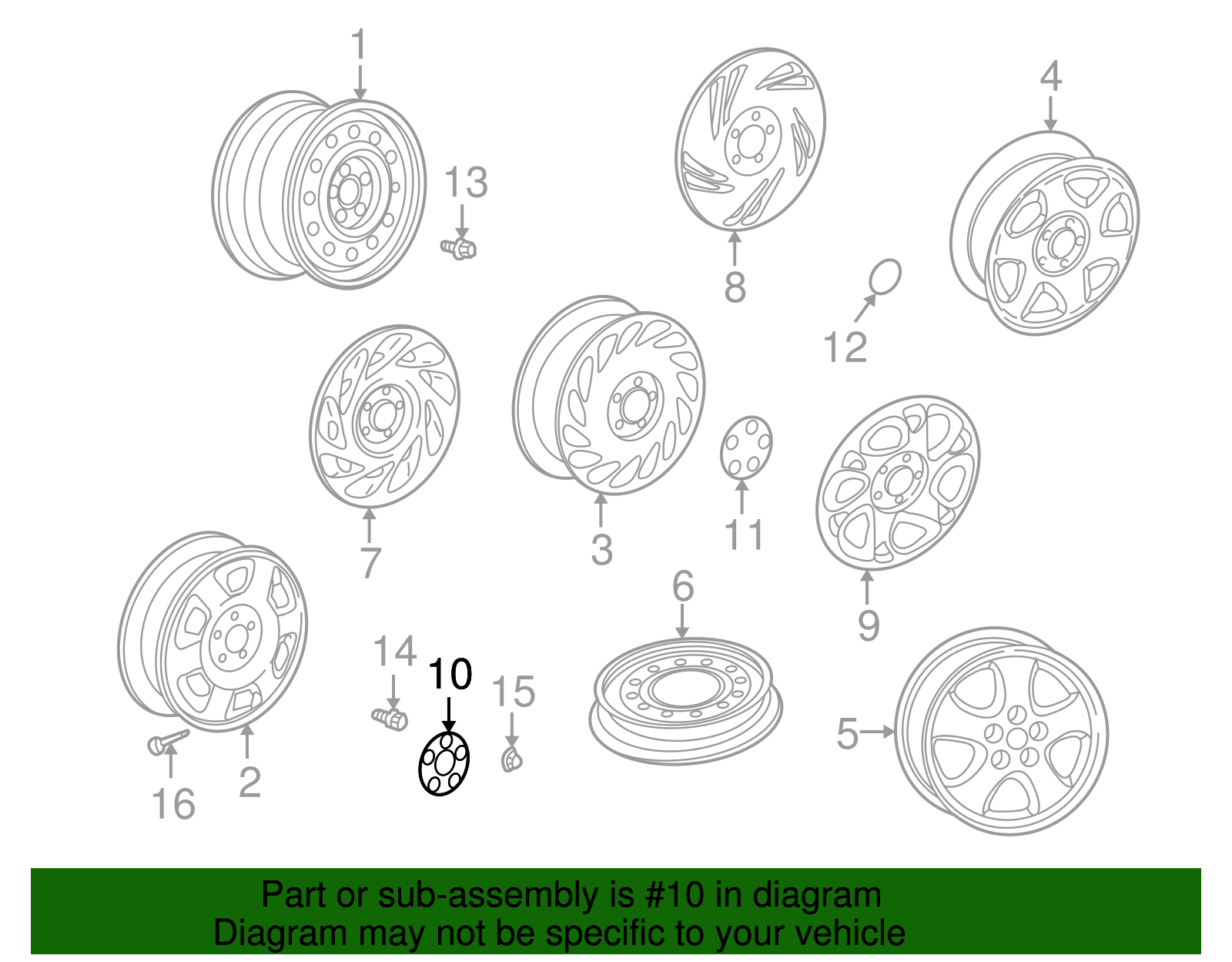 Cap Assembly, Whl Tr - GM (90539608)
