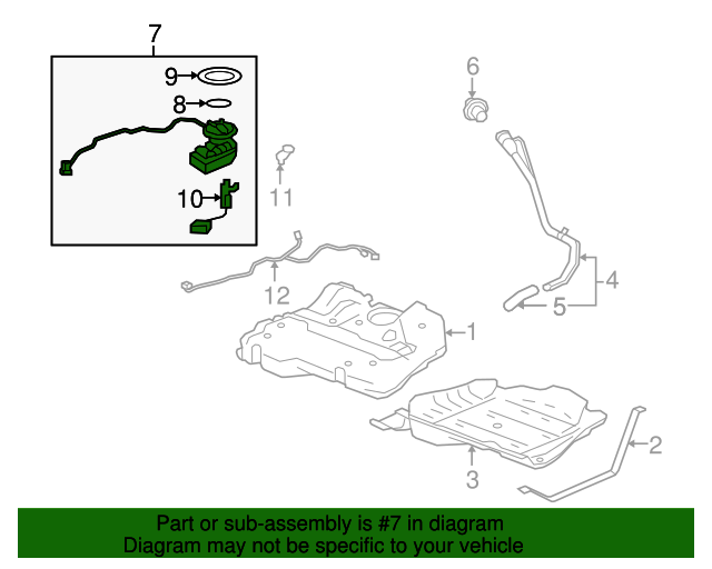 20112012 Chevrolet Malibu Fuel Pump Module without Fuel Level Sensor
