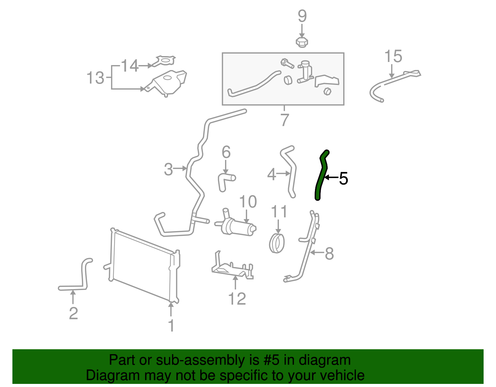Intercooler Coolant Hose - Cadillac (89025031)