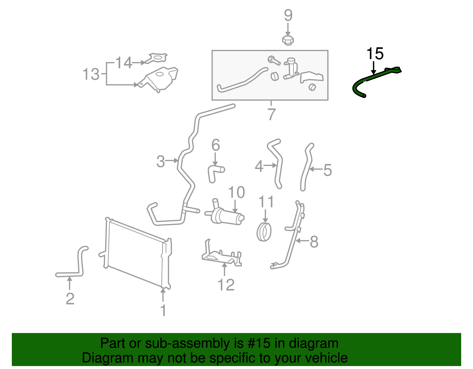 Hose, Chrg Air Clear Cool Ovfl - Cadillac (89025033)