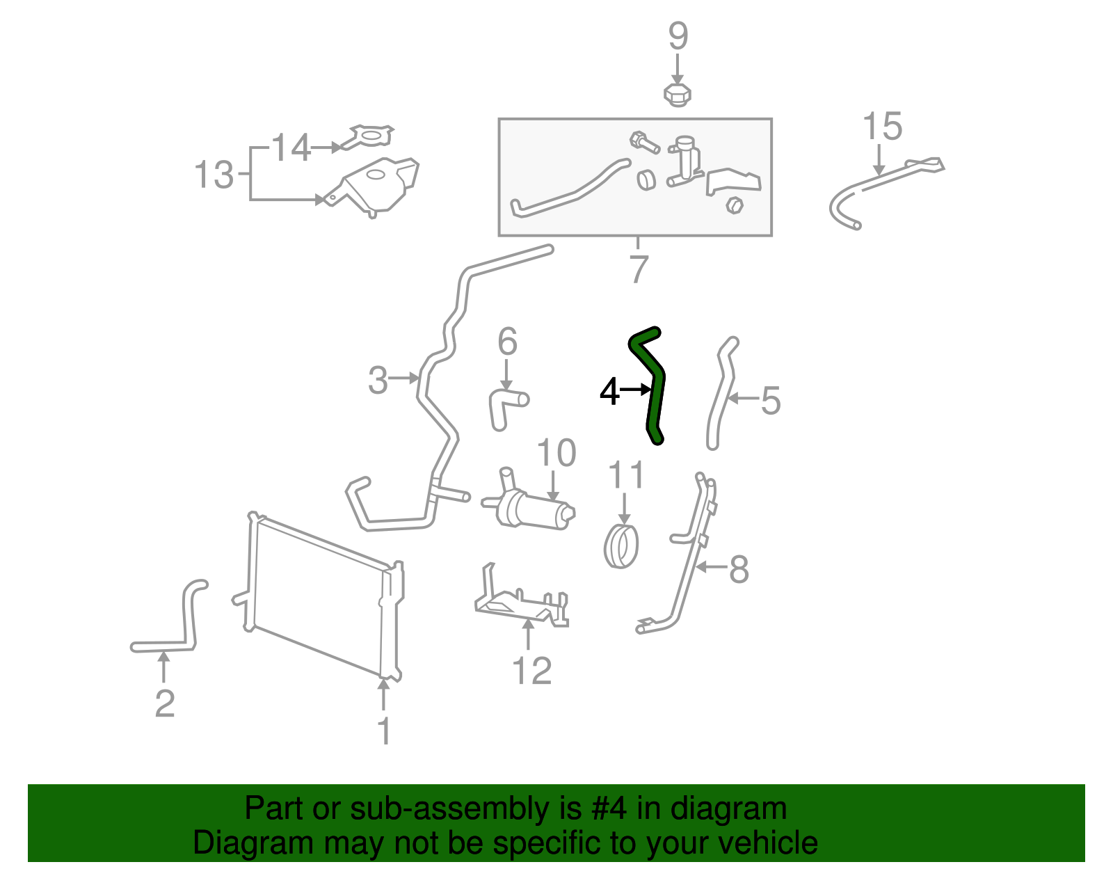 Hose, Chrg Air Clear Cool (Pump To Engine) - Cadillac (89025032)