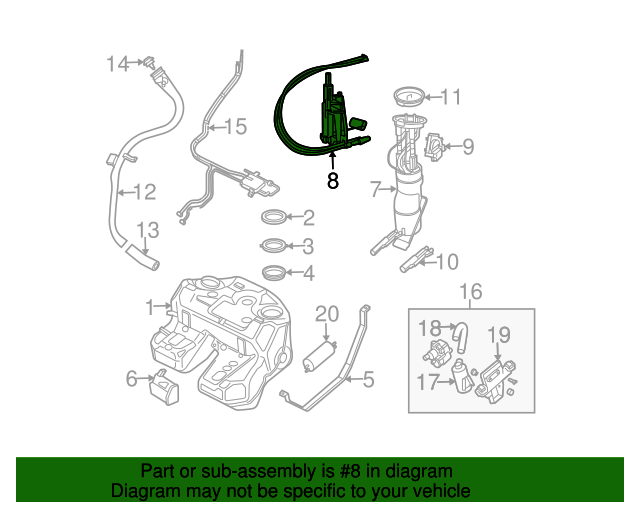 Genuine OEM Fuel Pump Part LR015178 Fits 20062009 Land Rover Range