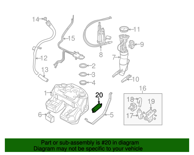 Genuine OEM Fuel Filter Part WFL000021 Fits 20032005 Land Rover Range