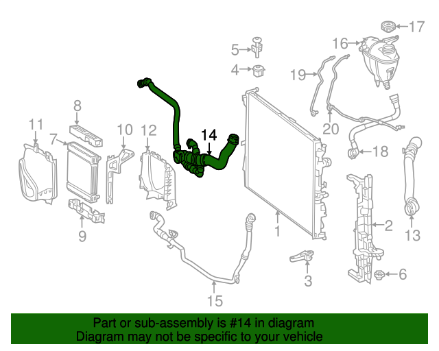 222-501-10-93 - Radiator Coolant Hose 2015-2020 Mercedes-Benz 