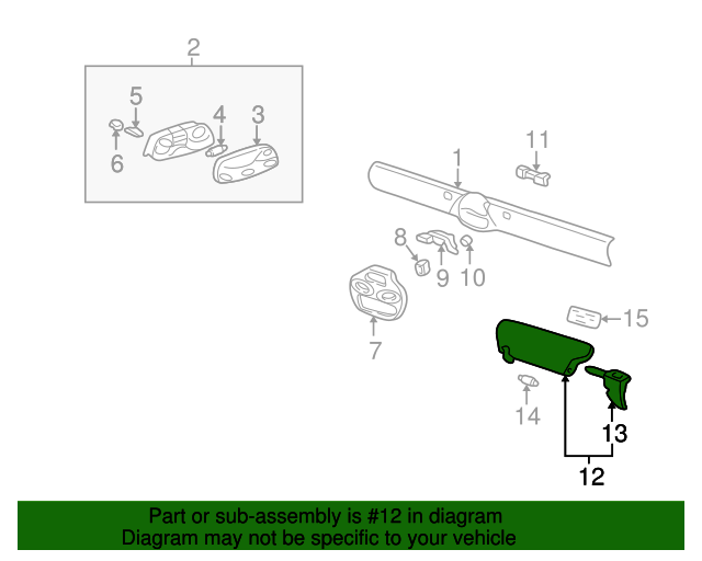 20002005 Porsche 911 SunVisor 99673103220G12 Gaudin Porsche Parts