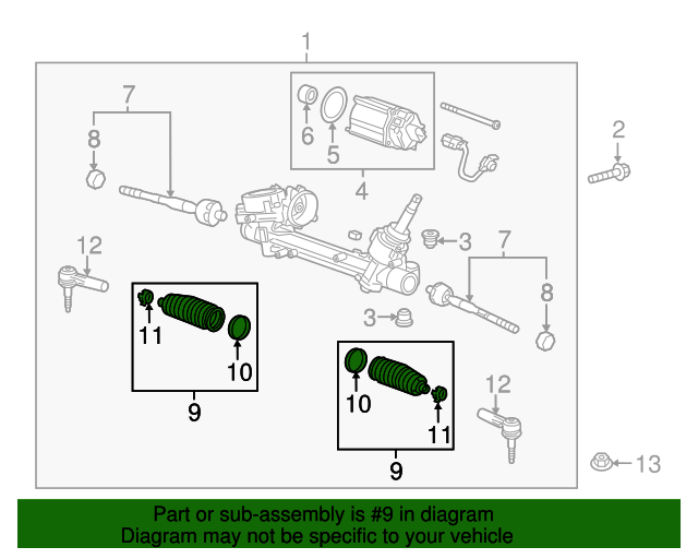20162023 GM Rack and Pinion Boot Kit with Clamps 23449527