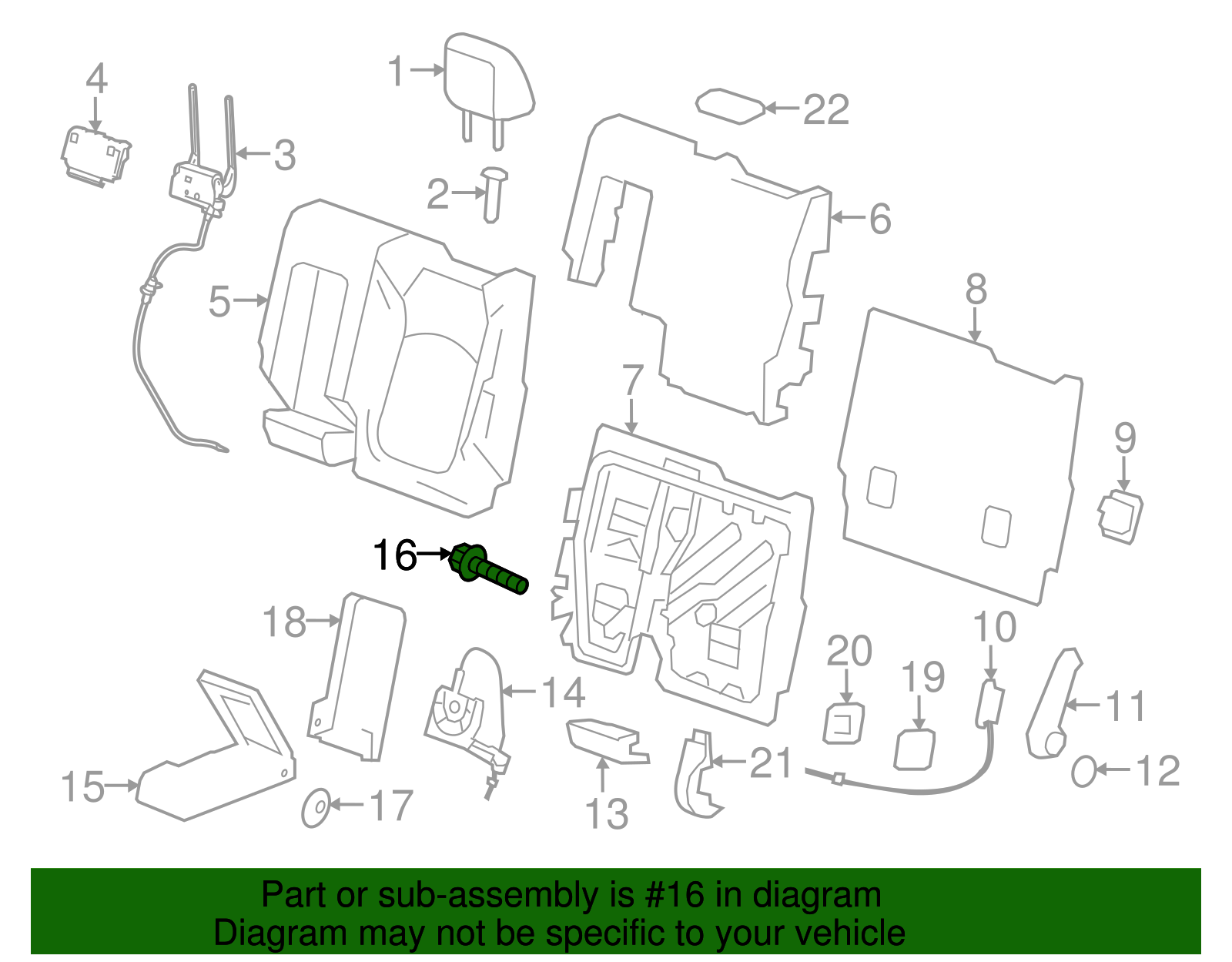 M8x1.25x31 Rear Seat Armrest Bolt (25797669)