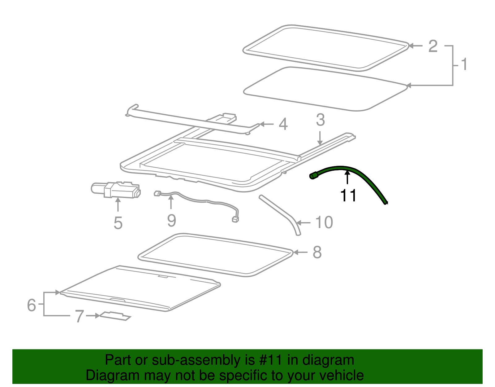 Hose Assembly-Sun Roof Hsg Rear Drn - GM (94709941)