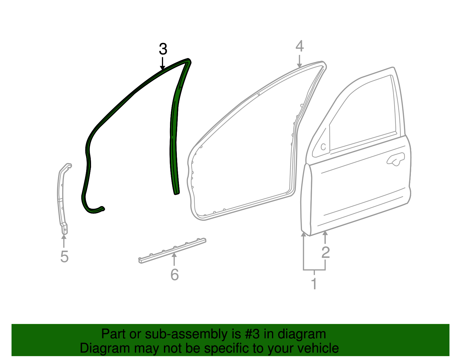 Weather-Strip On Body - Ford (XW4Z-5420709-AAC)