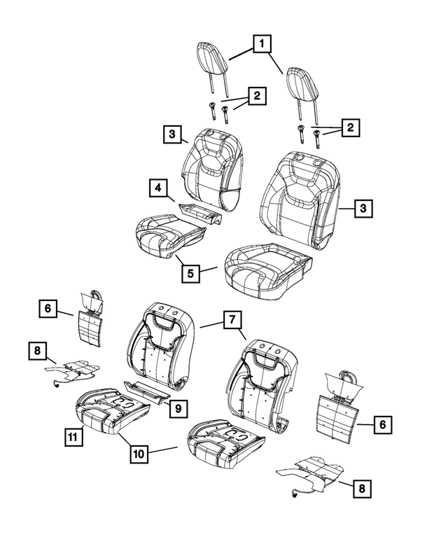20142018 Jeep Cherokee Heated Seat Element, Right 68156874AE Mopar