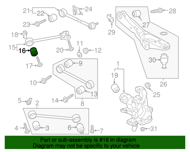 20072021 Ford Ft Upper Control Arm Front Bushing 7L1Z5A638A Blue