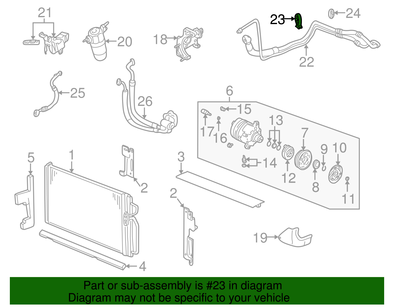 Air Conditioning Evaporator and Accumulator Hose Clip - GM (25662050)