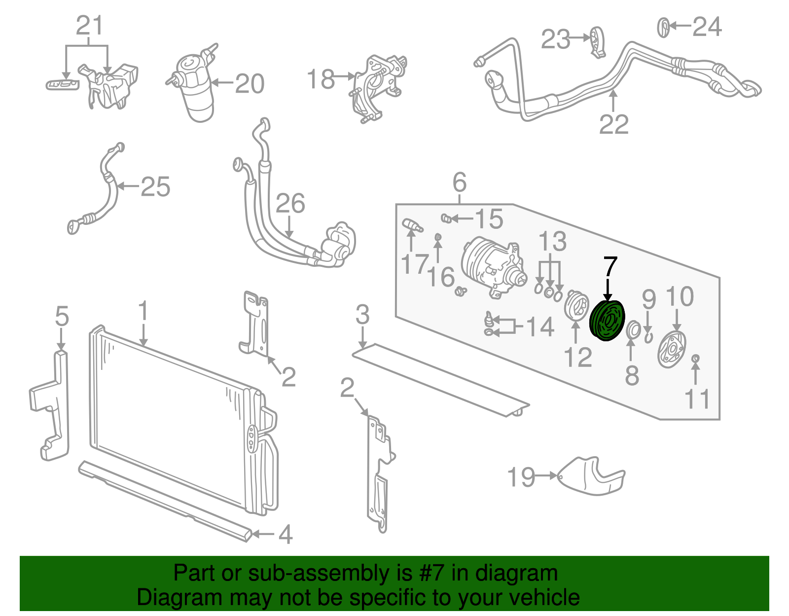 Air Conditioning Compressor Clutch Pulley - GM (6580044)