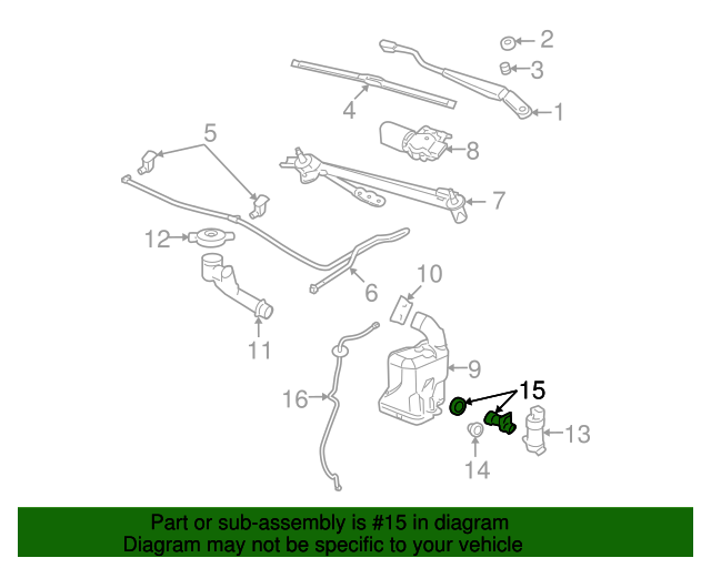 20042012 GM Windshield Washer Fluid Level Sensor Kit 22675864
