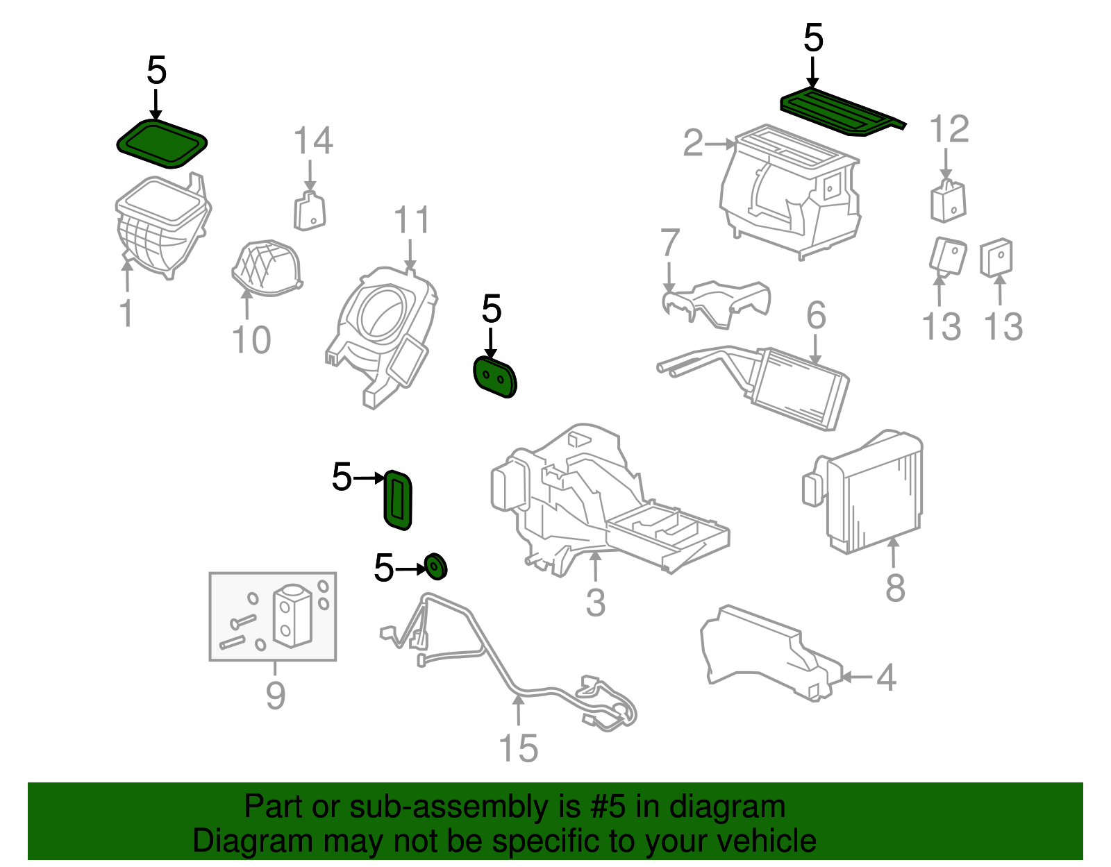 Seal Kit, Heater & A/C Evpr & Blo Mdl - GM (10397393)