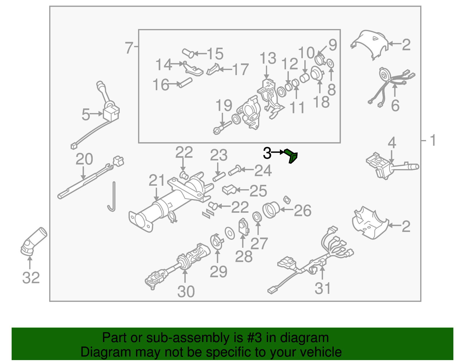 Steering Column Tilt Release Lever Knob - GM (19333066)