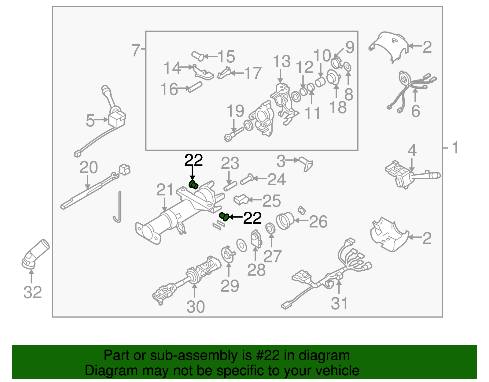 Steering Column Pivot Pin - GM (26036521)