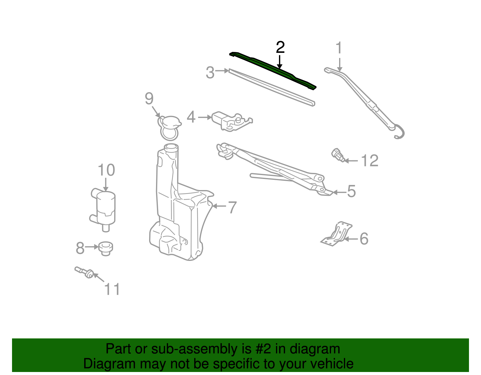 Windshield Wiper Blade, 16.73 in - GM (15060730)