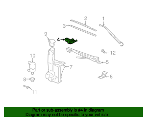 Windshield Wiper Motor 4 Pins Front for Buick LaCrosse Allure Hummer H2 12335727
