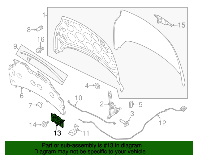 D2BZ16700B Latch 20142019 Ford Fiesta Ford OEM Parts Direct