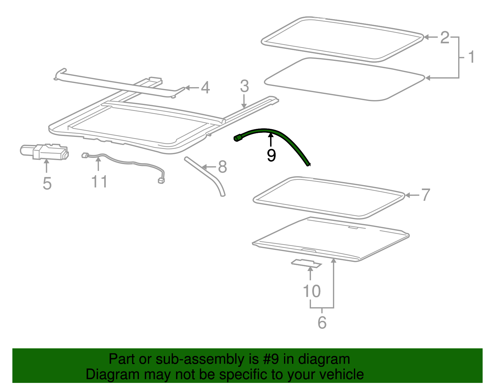 Hose, Sun Roof Hsg Rear Drn - GM (15292710)