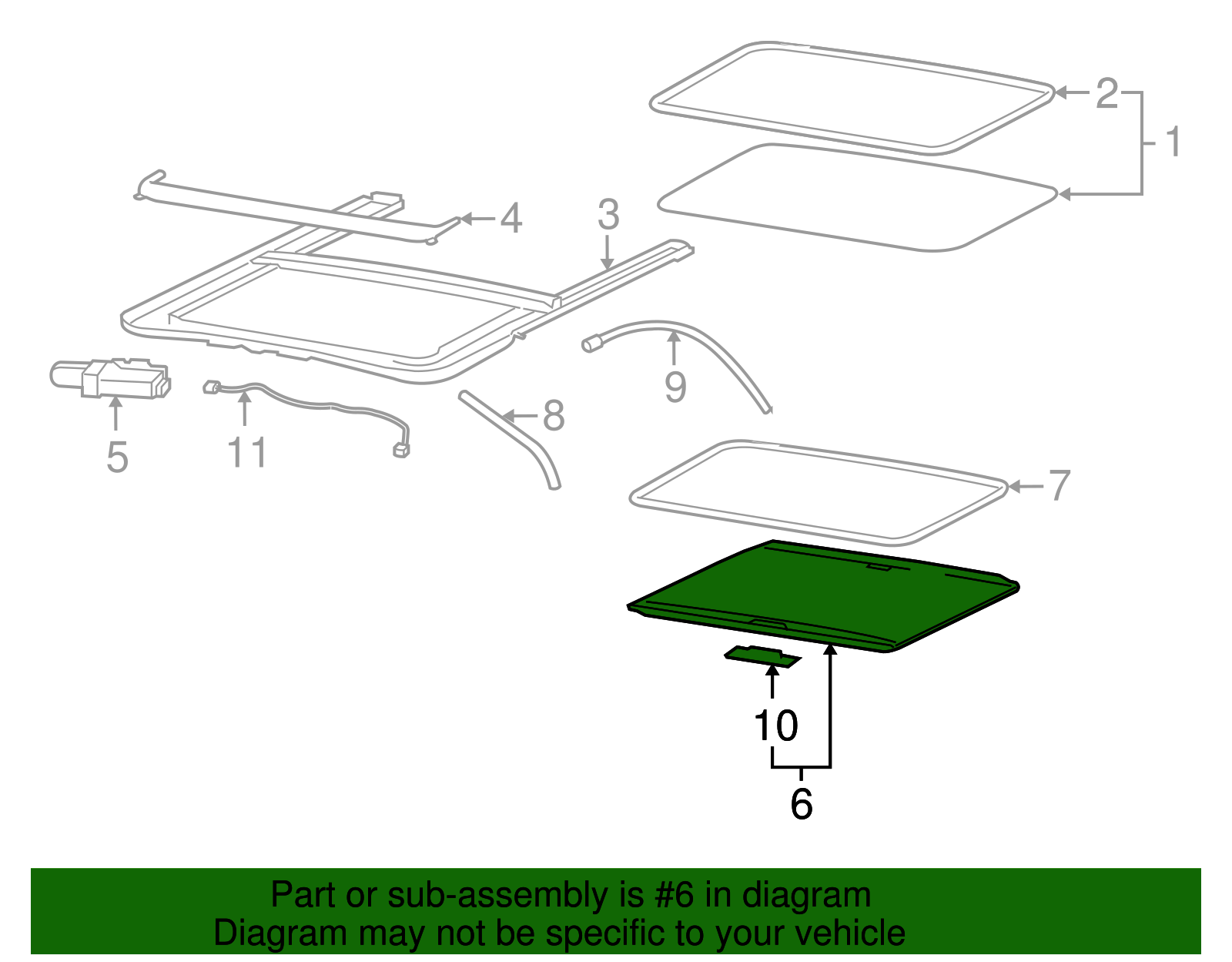 Sunshade, Sun Roof - GM (15789120)